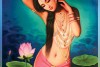 Famous Indian Paintings Royal Lady lotus pond on Canvas