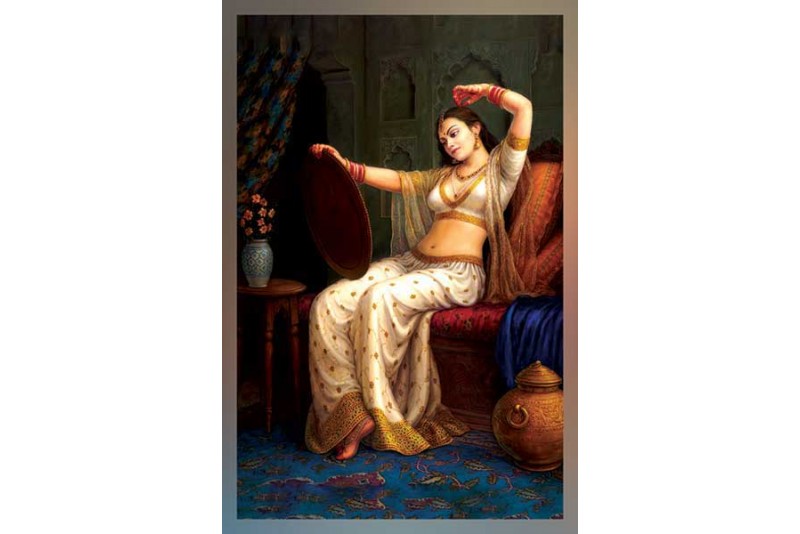 Famous Indian Paintings Beauty Indian Lady Shringar