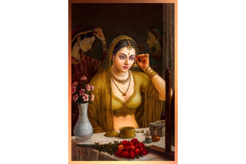Famous Indian Paintings Beauty Indian Lady Shringar 2