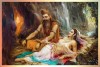 Apsara vishwamitra and menaka affection traditional indian art and painting