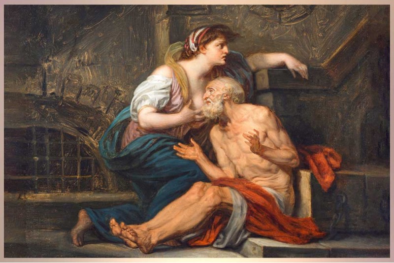 Cimon and Pero Roman Charity 19th century Painting