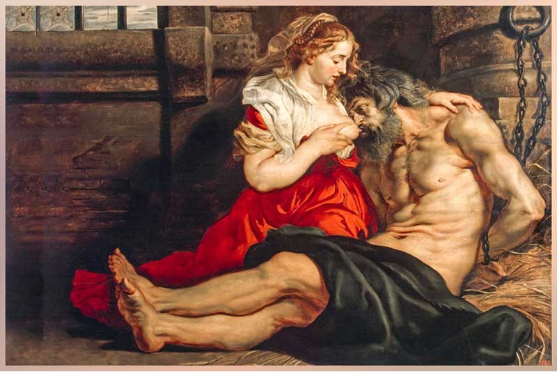 Cimon and Pero Roman Charity Painting on Canvas