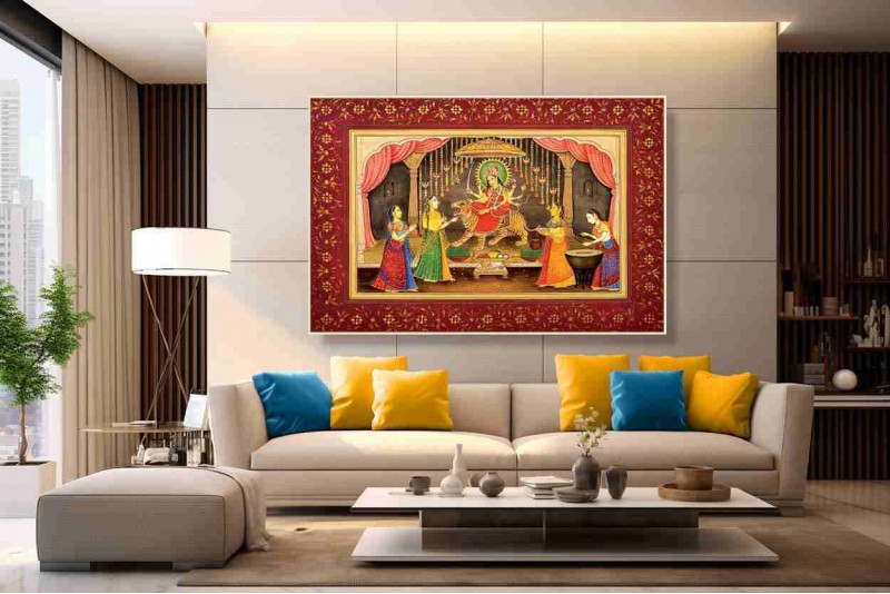 Indian Art Painting Durga Puja Picchwai Paintings