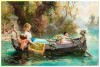 Hans Zatzka Old Master Painting Lady and a cherub in a boat