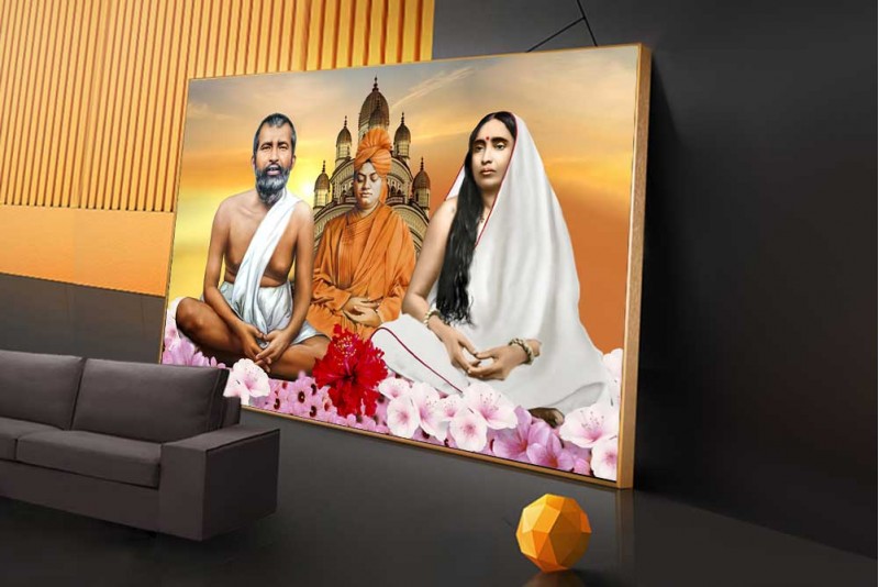 Ramkrishna Dev Sarada Ma and-Swami Vivekananda painting