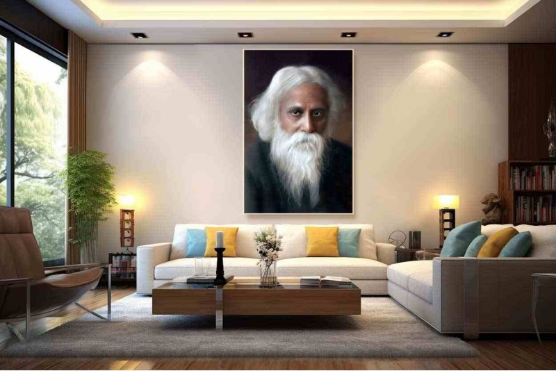 Realistic Nobel Laureate Rabindranath Tagore Painting