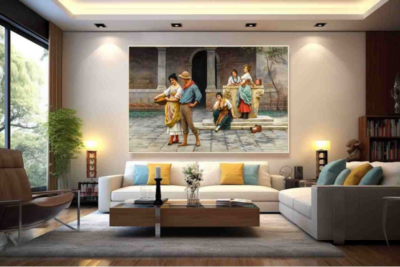 finally she is admired 19th century famous romantic love painting for living room