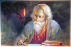 Rabindranath Thakur Tagore painting on canvas