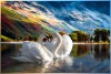 Tow swan vastu painting on canvas