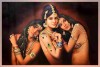 3 traditional indian woman painting