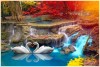waterfall with swan painting vastu for home
