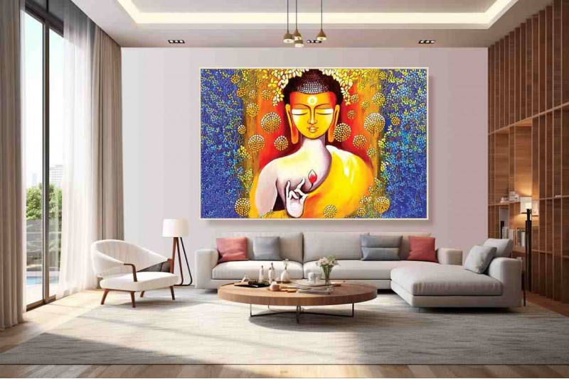 001 Beautiful Buddha Painting on canvas home vastu S