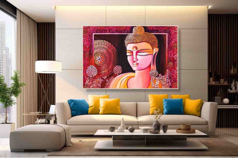 006 Beautiful Buddha Painting on canvas home vastu L