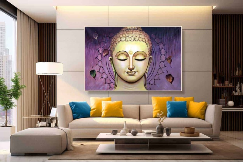 007 Beautiful Buddha Painting on canvas home vastu L