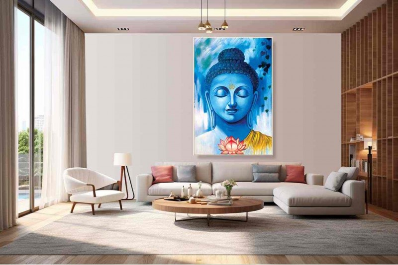 Meditation Buddha Painting On Canvas Wall Décor 
