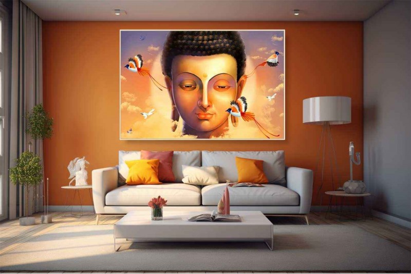 Abstract Buddha face Wall Painting On Canvas best of 2021