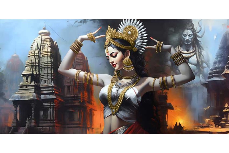 Odissi Dance Devotee of Lord Shiva Art canvas