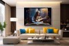 mata saraswati ki photo hyper realistic digital painting wall canvas