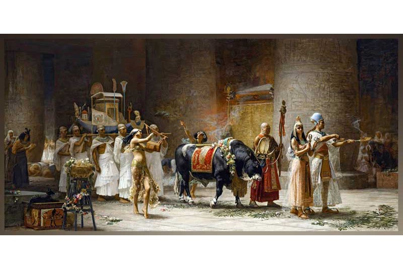 003 The Procession of Bull Apis Egyptian Art Painting