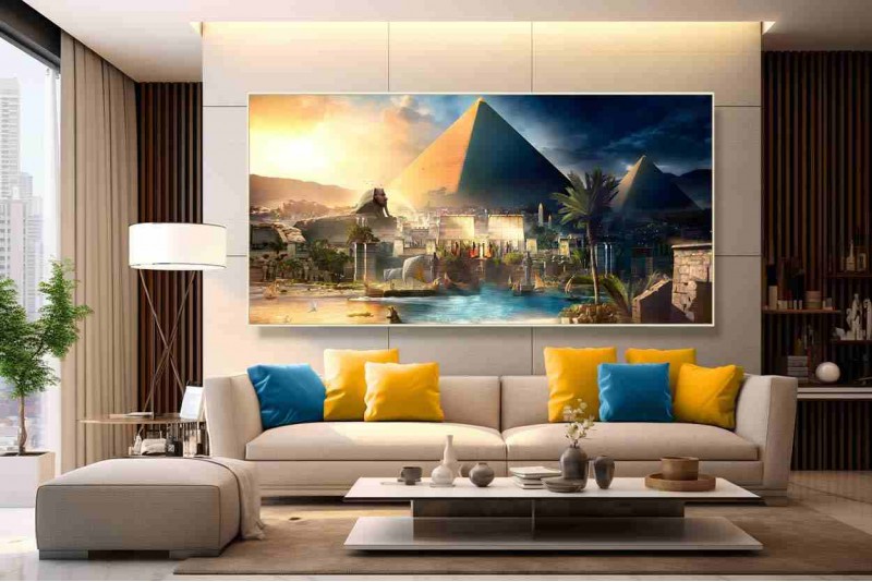 great giza pyramid Ancient egyptian Painting for home vastu