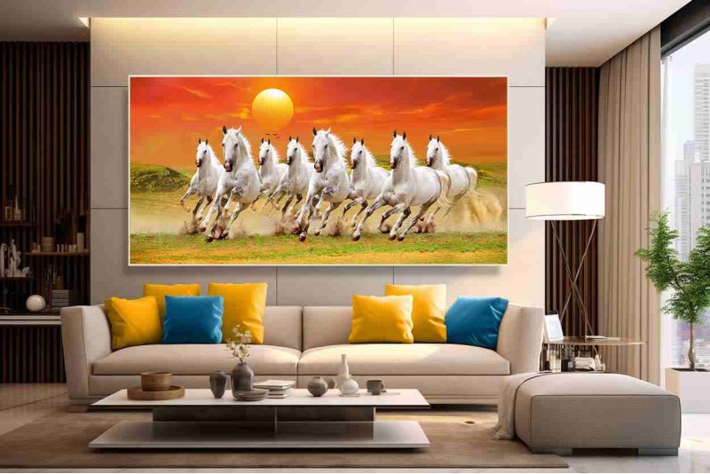 007 Feng shui 8 horses painting wall canvas big size canvas S