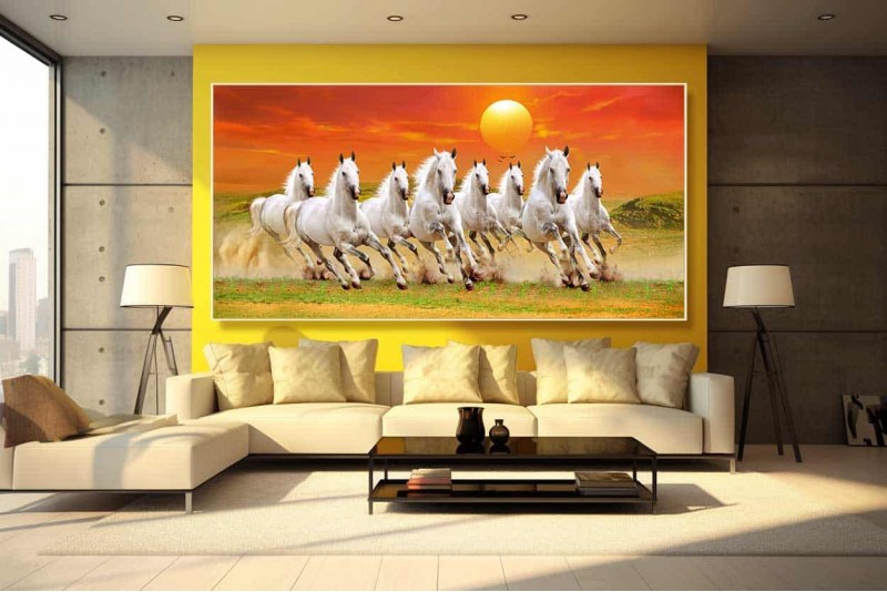 008 Feng shui 8 horses painting wall canvas big size canvas S