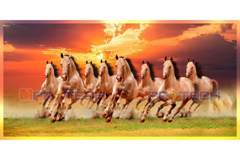 feng shui eight horse vastu painting wall canvas big size canvas S