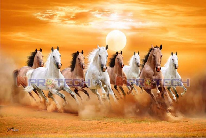 Feng Shui 8 Galloping Horses Paintings for home vastu