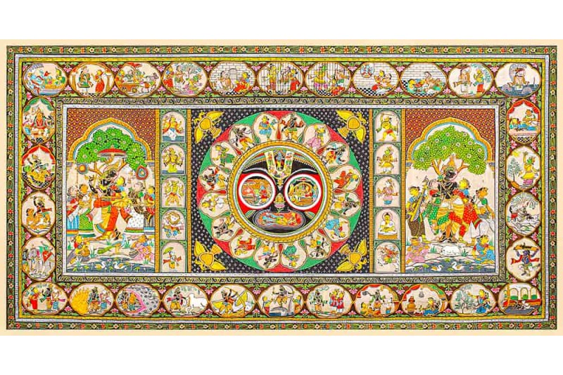 Krishna Story Painting Patta Painting Odisha Art