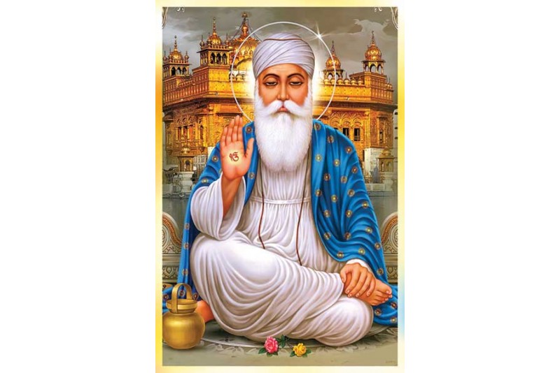Guru Nanak dev ji painting on canvas for living room big 002