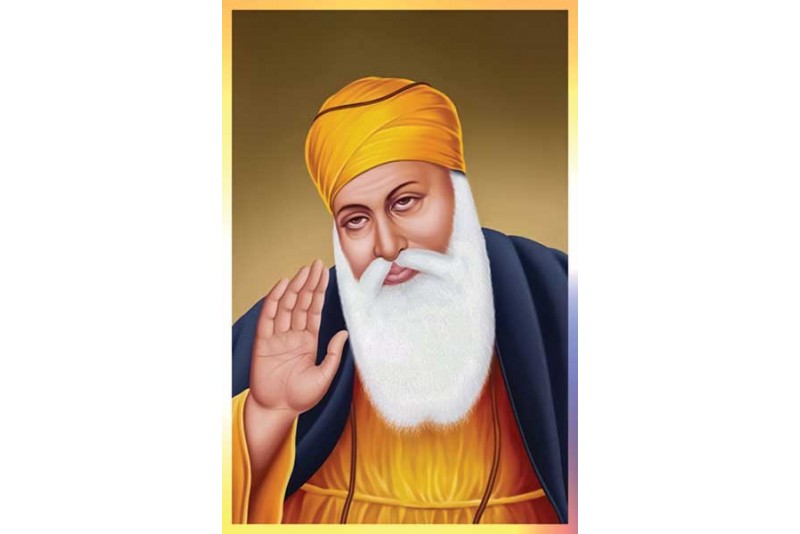 Guru Nanak dev ji painting on canvas for living room big 004