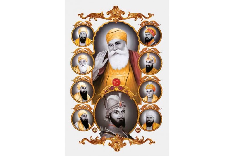 Best Sikhism gurus religious canvas painting large size 005L