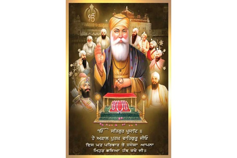 Best Sikhism gurus religious canvas painting large size 007