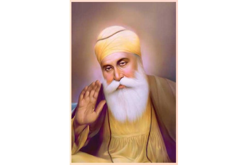 Guru Nanak dev ji painting on canvas for living room big 009L