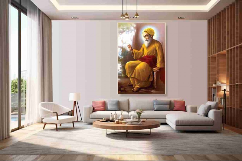 Guru Nanak dev ji painting on canvas for living room big 011