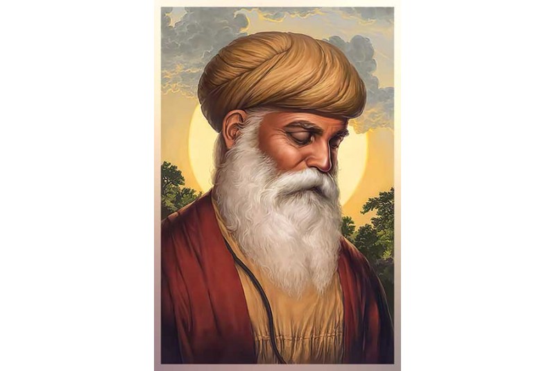 Guru Nanak dev ji painting on canvas for living room big 015L