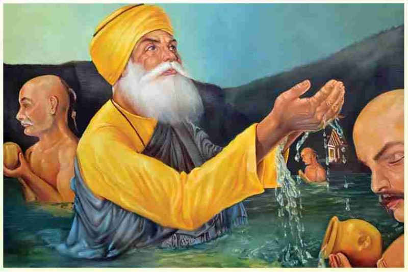 Guru Nanak dev ji painting on canvas for living room big 016