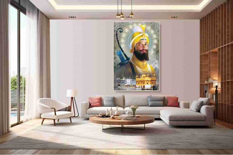 Guru Gobind Singh Ji Painting Canvas for living room big 019