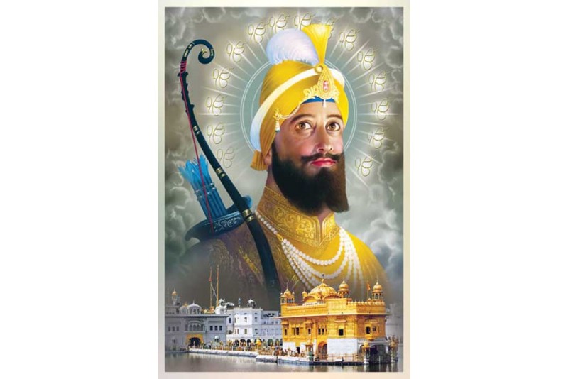 Guru Gobind Singh Ji Painting Canvas for living room big 019L