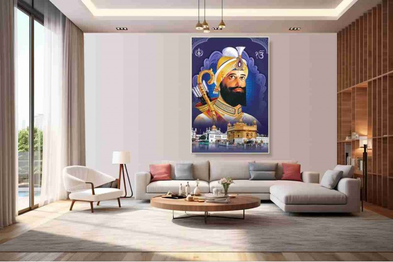 Guru Gobind Singh Ji Painting Canvas for living room big 022