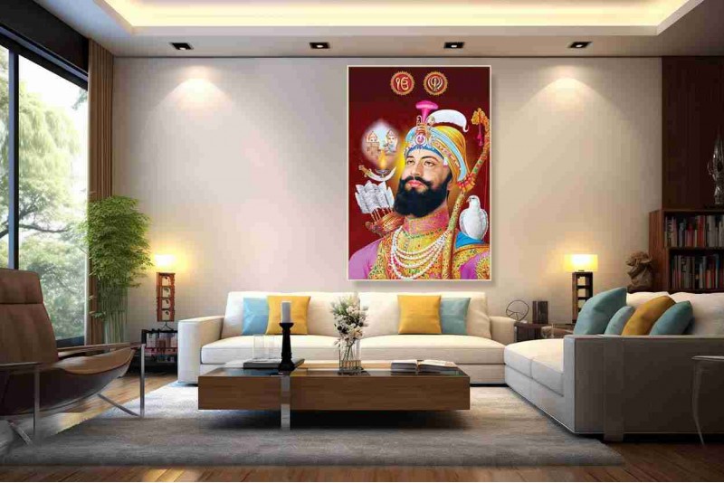 Guru Gobind Singh Ji Painting Canvas for living room big 024L
