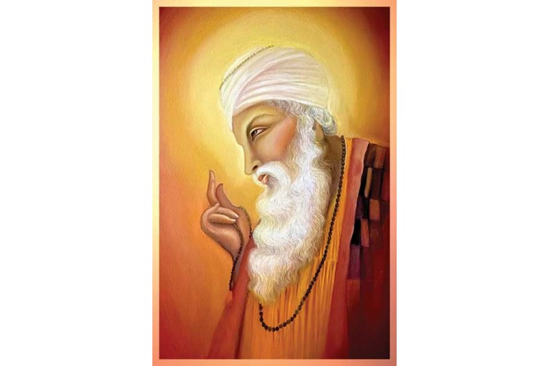 Guru Nanak dev ji painting on canvas for living room big 029