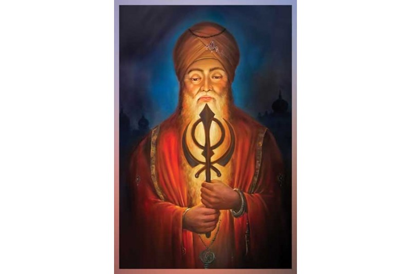 Guru Nanak dev ji painting on canvas for living room big 031L