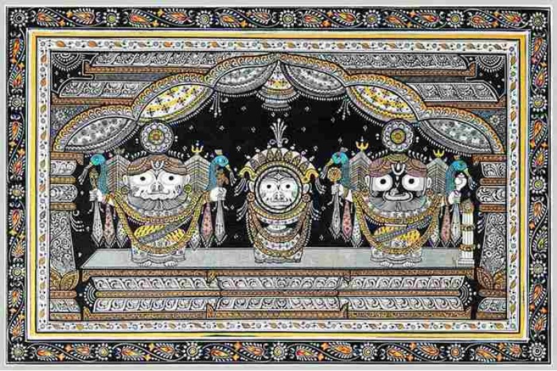 003 Jagannath Painting on canvas Indian Folk Art Painting S