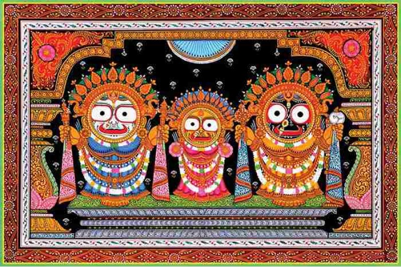 006 Jagannath Painting on canvas Indian Folk Art Painting S