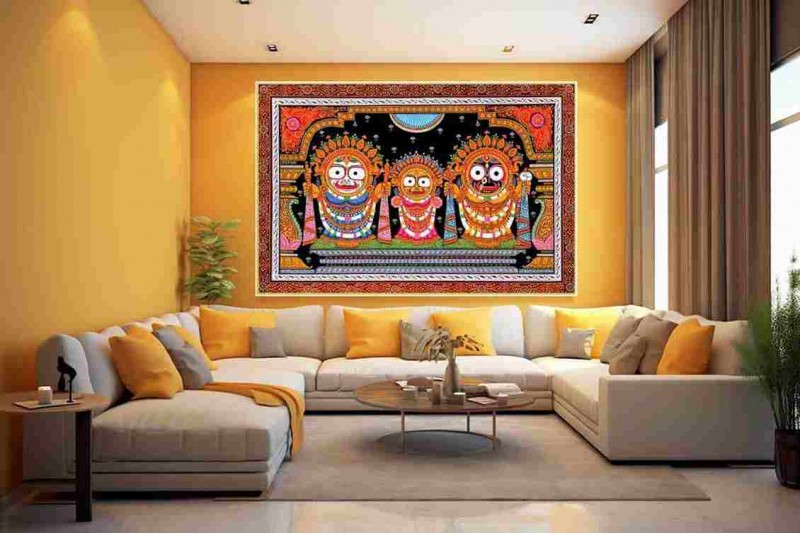 006 Jagannath Painting on canvas Indian Folk Art Painting S
