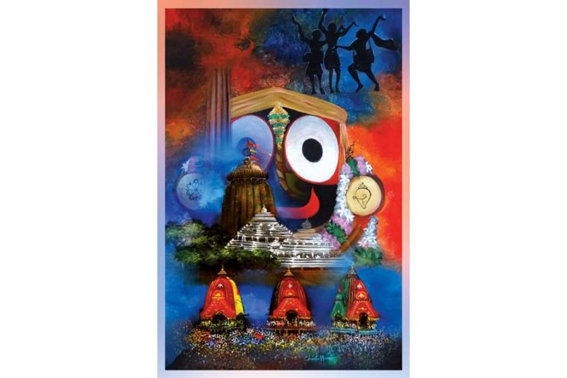 Beautiful Puri Jagannath Painting on Canvas L