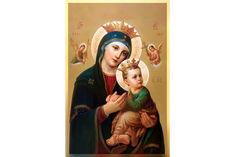 001 Mother Mary and baby Jesus painting on canvas L
