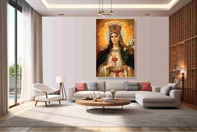 005 Virgin Mary Painting Sacred Heart Mary Portraits