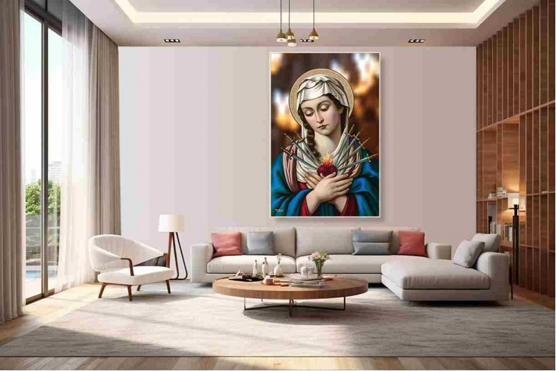 003 Mother Mary Painting Sacred Heart Virgin Mary Painting